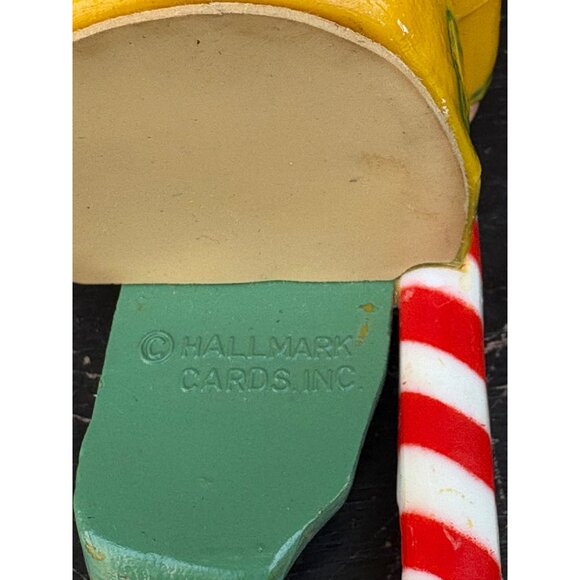 Vintage 1984 Hallmark Cards Elf Stocking Holder Shelf Sitter Figurine Candy Cane - Picture 5 of 5